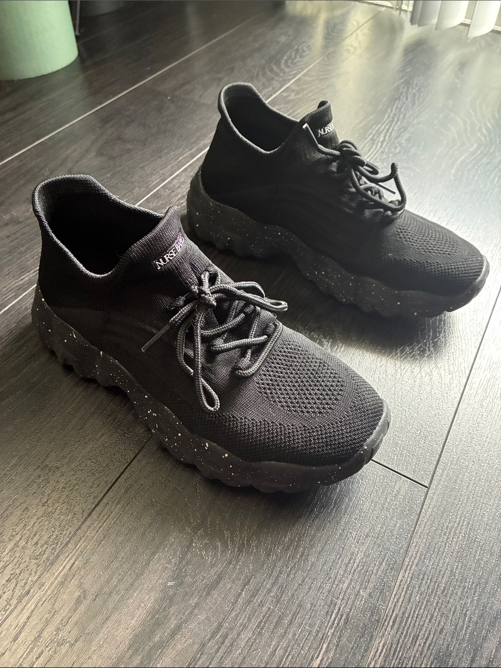 Black Knit Women's Athletic Sneakers